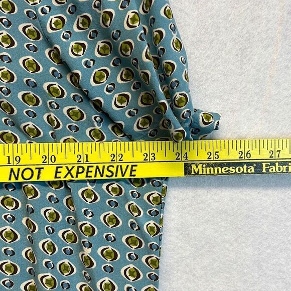 J JILL Top Women's XL Blue Green Short Sleeve Circles Geometric Print Scoop Neck - Picture 7 of 11